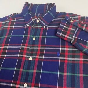 Polo Ralph Lauren Men Med Classic Fit Performance Navy Flannel Button Down Shirt